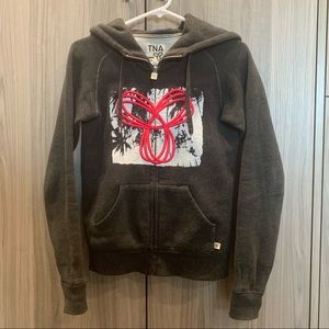 ‼️ 2/$15 TNA Pacific Dark Grey Zip up Hoodie